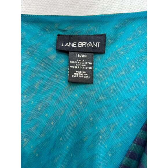 Lane Bryant Womens Dressy Mini DressSize 18/20 Turquoise Green Wrap Neck Stretch - Picture 5 of 11